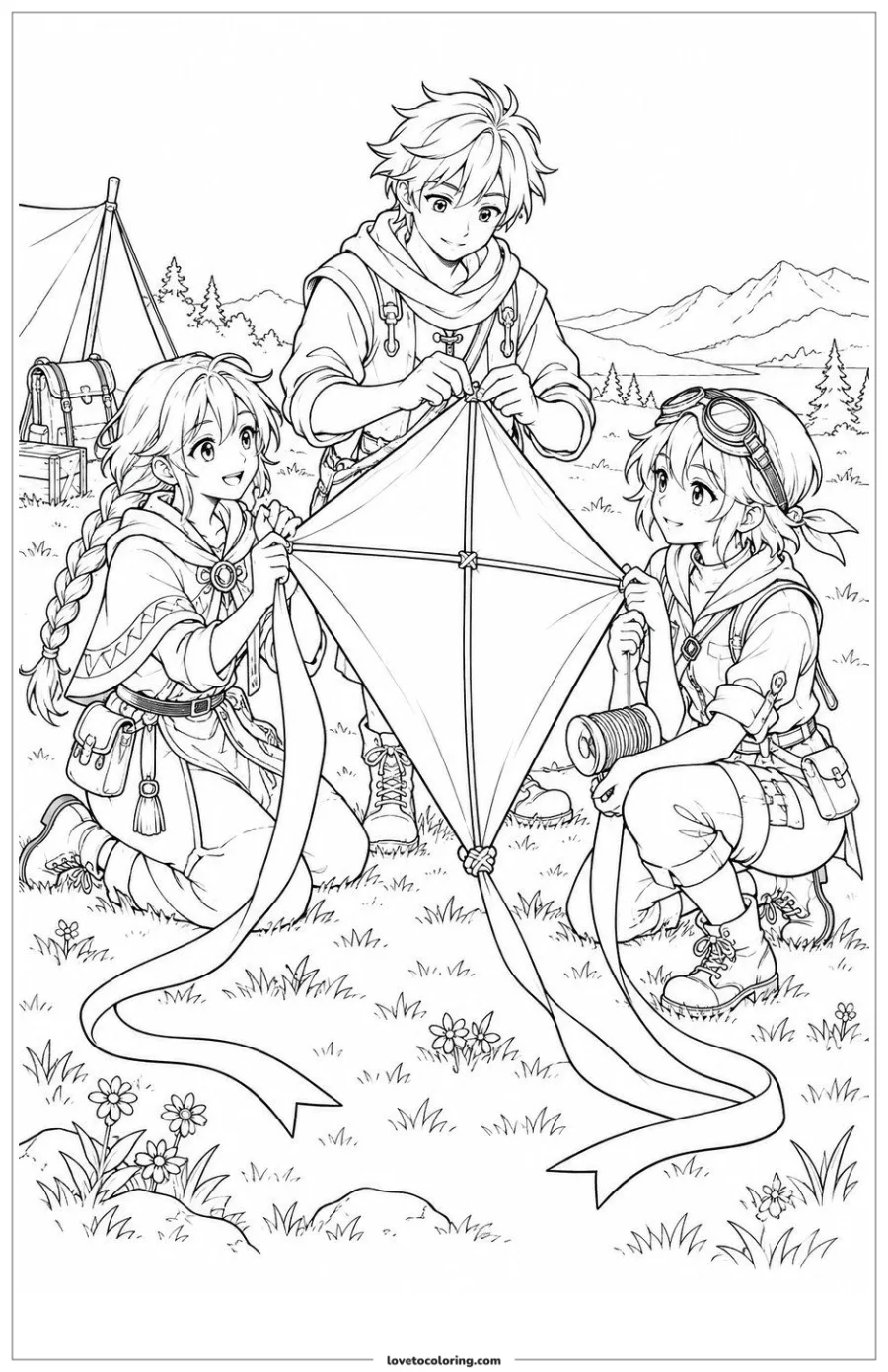 Dibujo para colorear de team signal kite