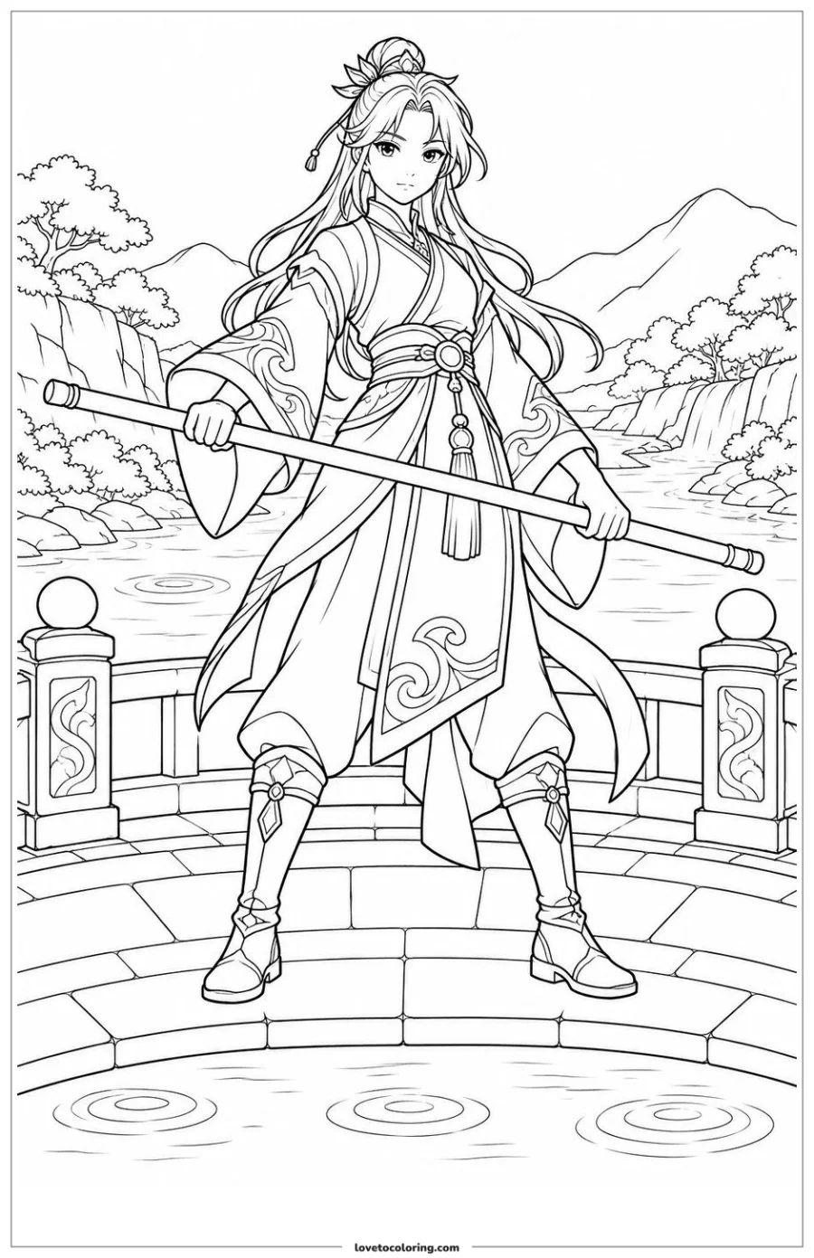 Dibujo para colorear de river guardian bridge arena