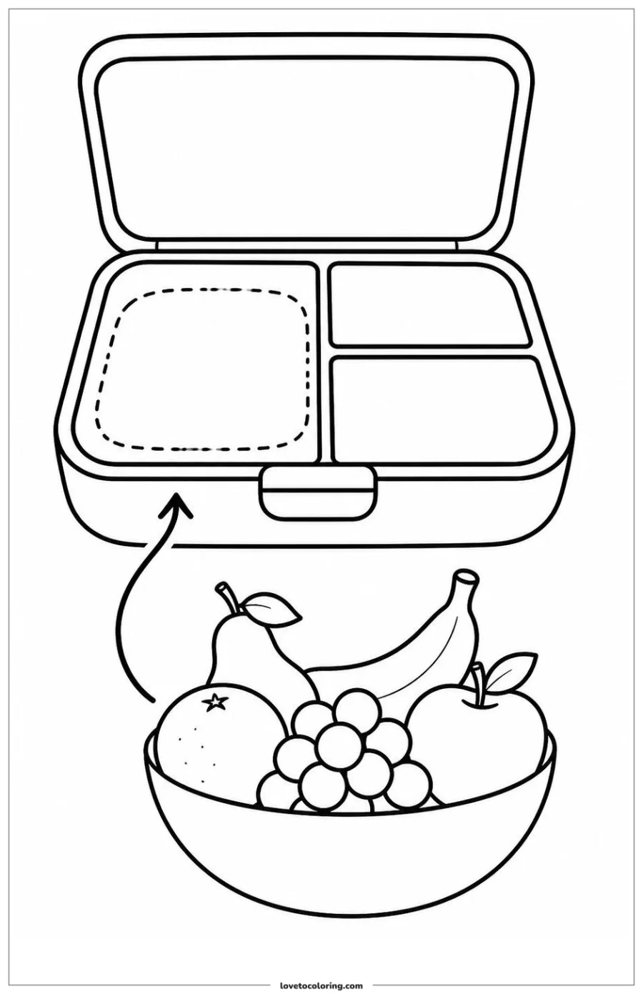 Dibujo para colorear de fruit bowl the focal item in a simple lunch