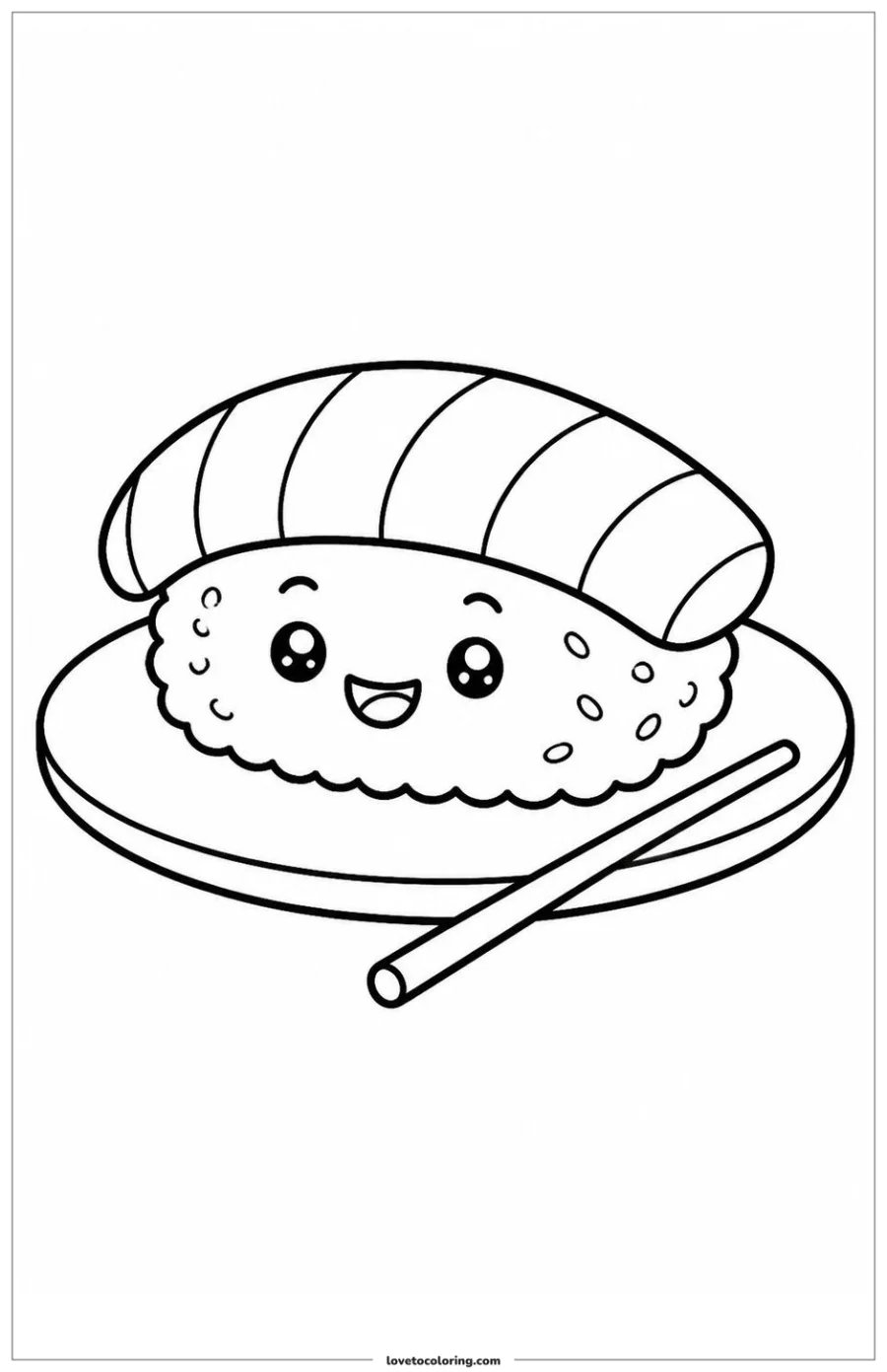 Dibujo para colorear de cute sushi
