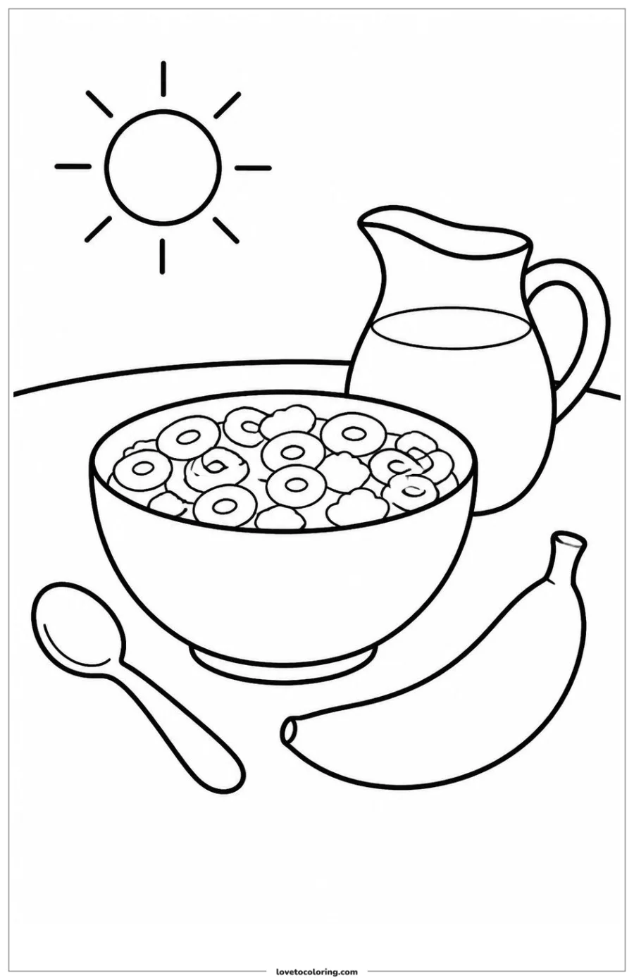 Dibujo para colorear de cereal and milk breakfast