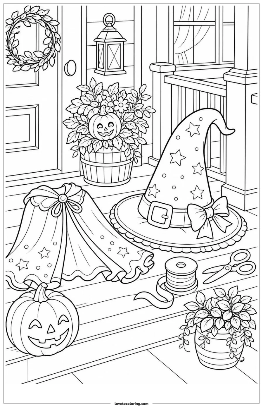 Dibujo para colorear de witch hat