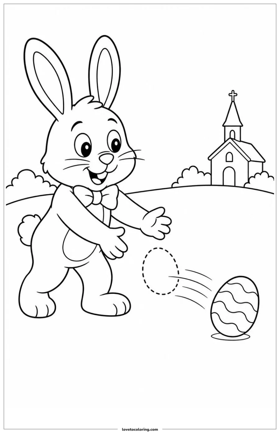 Dibujo para colorear de easter bunny leading a friendly seasonal activity