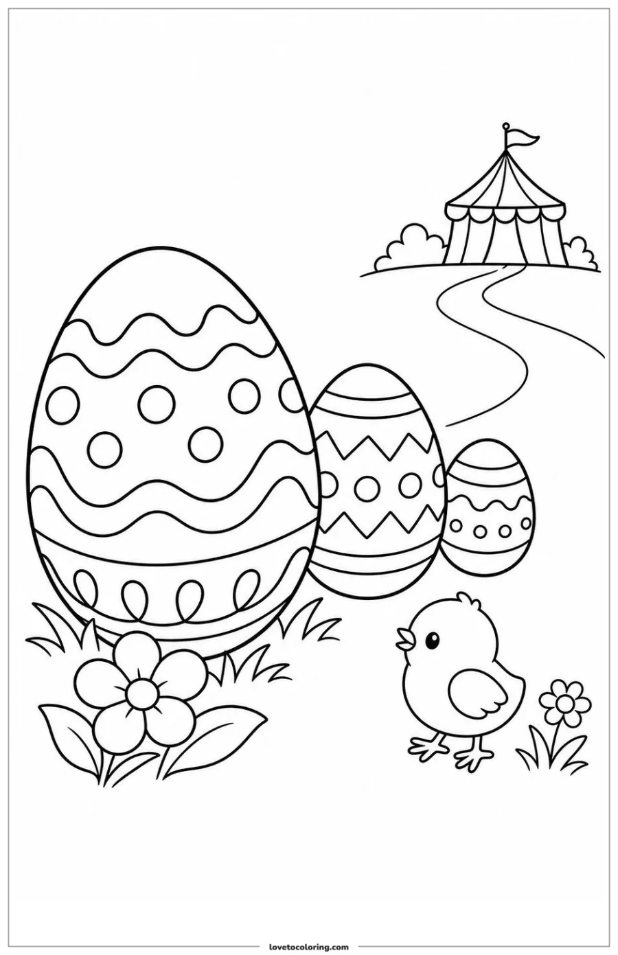Dibujo para colorear de easter eggs