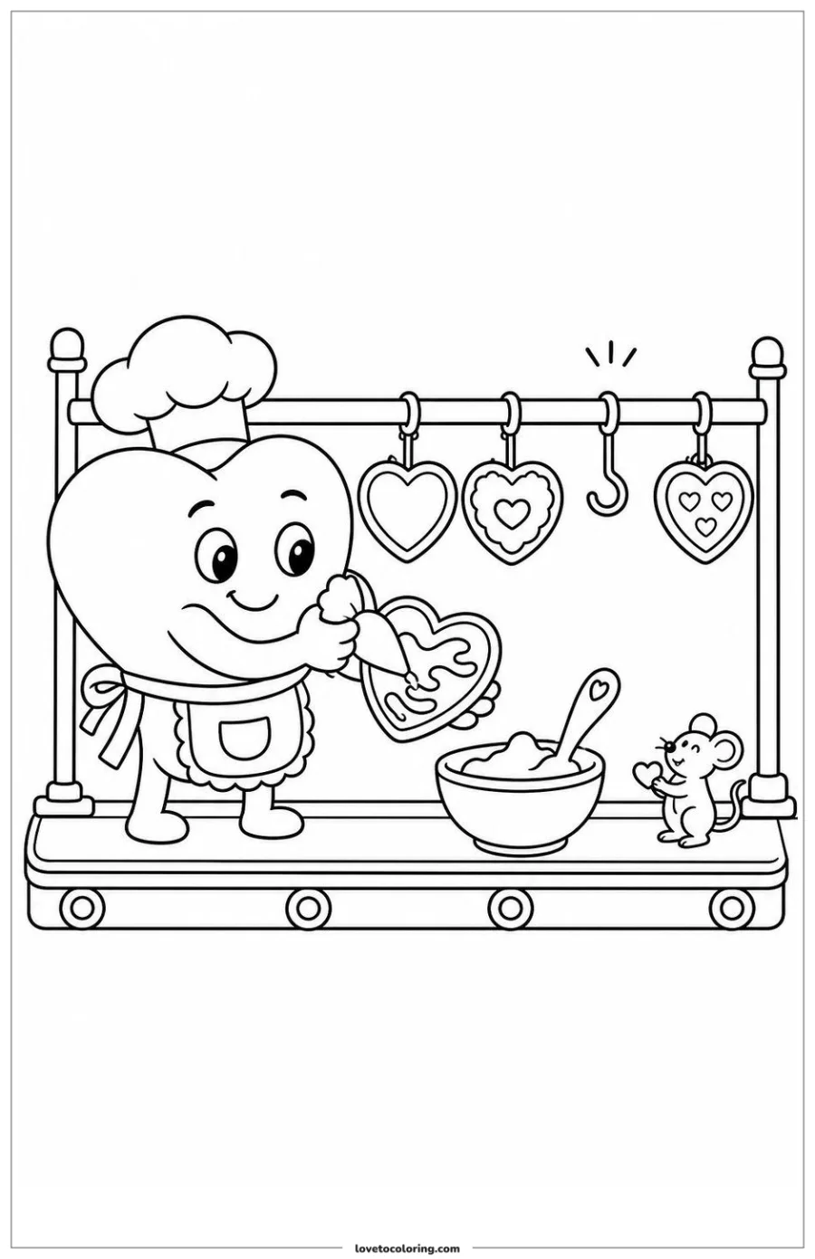 Dibujo para colorear de valentine hearts prepared as the next step of a celebration