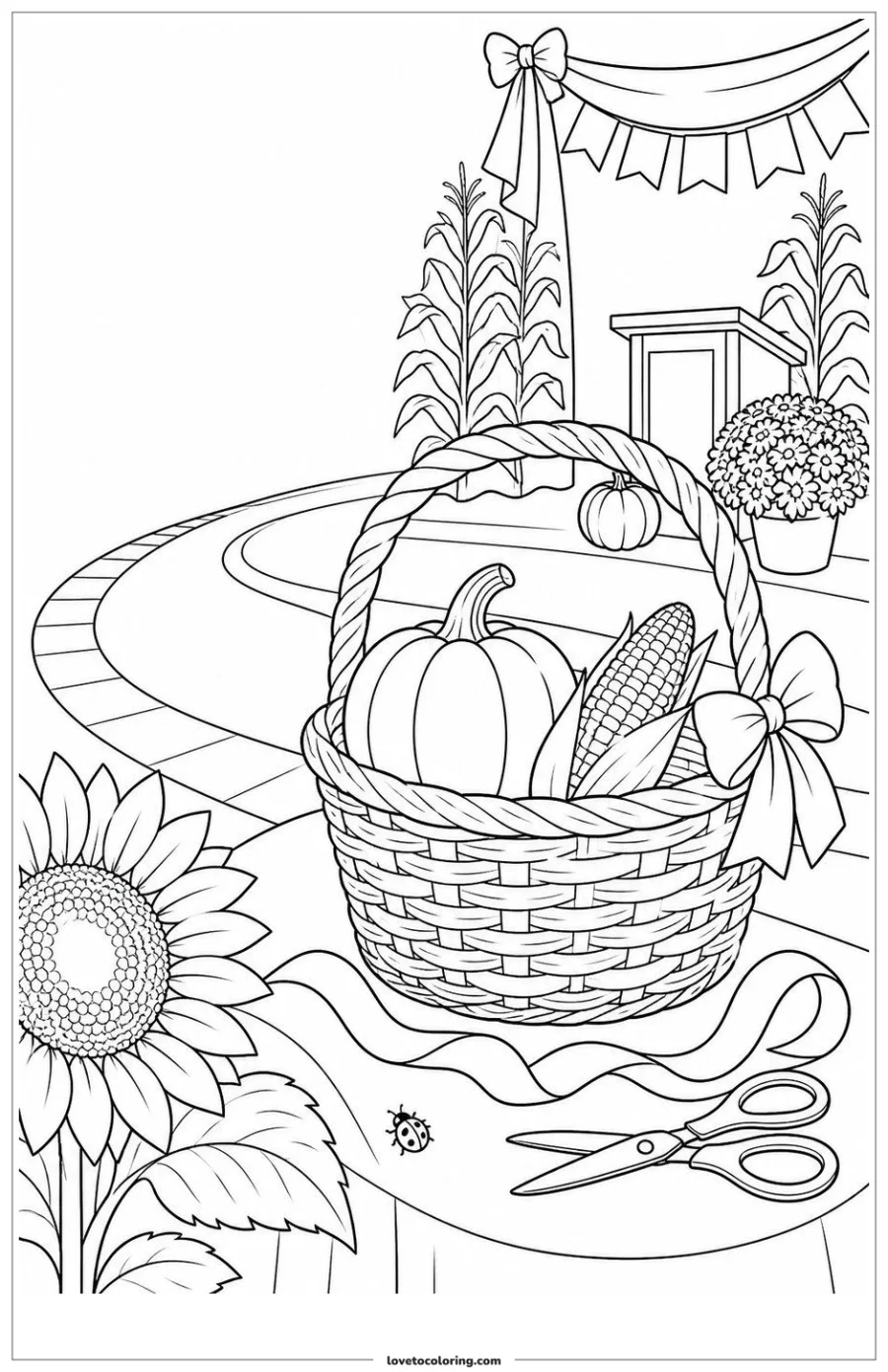 Dibujo para colorear de harvest basket