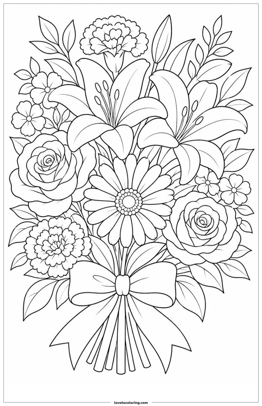 Dibujo para colorear de mother's day flowers