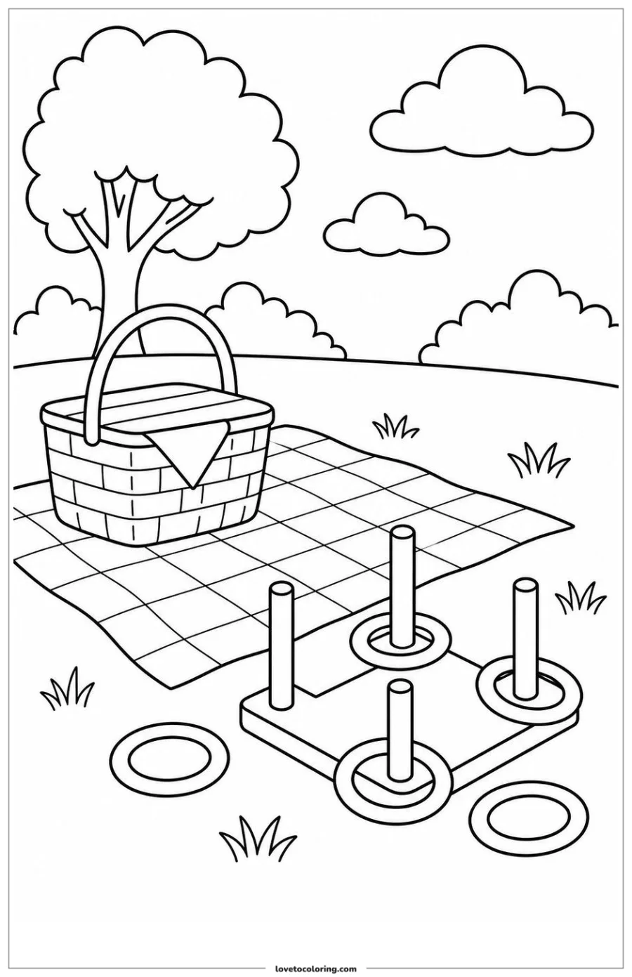 Dibujo para colorear de summer picnic