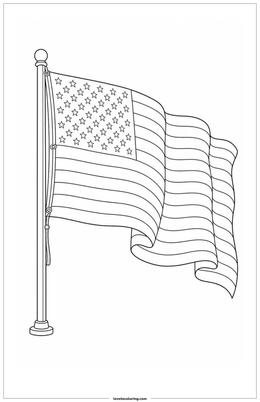 Dibujo para colorear de american flag in layered folds