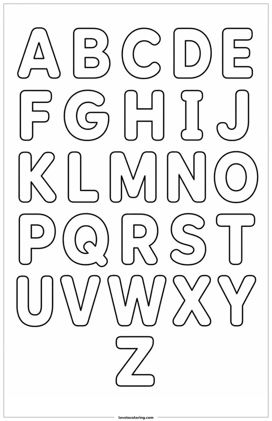 Dibujo para colorear de uppercase alphabet