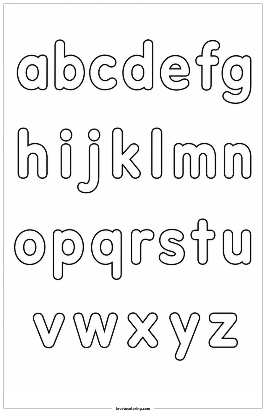 Dibujo para colorear de lowercase alphabet