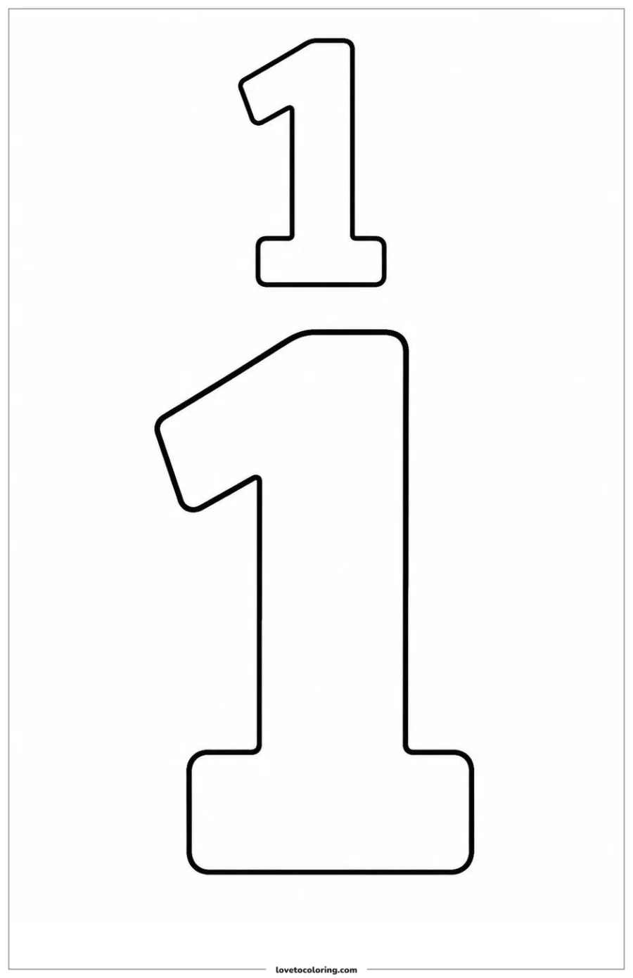 Dibujo para colorear de number one