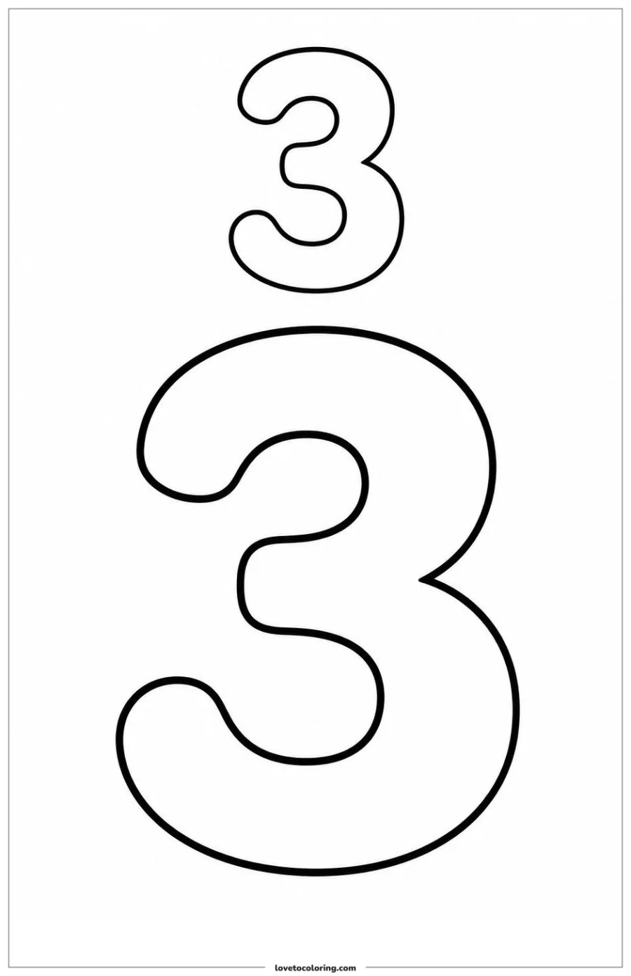 Dibujo para colorear de number three