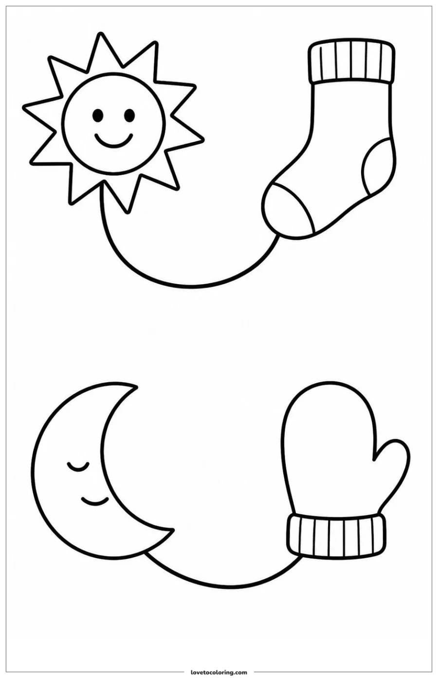 Dibujo para colorear de beginning sound activity into two matching zones