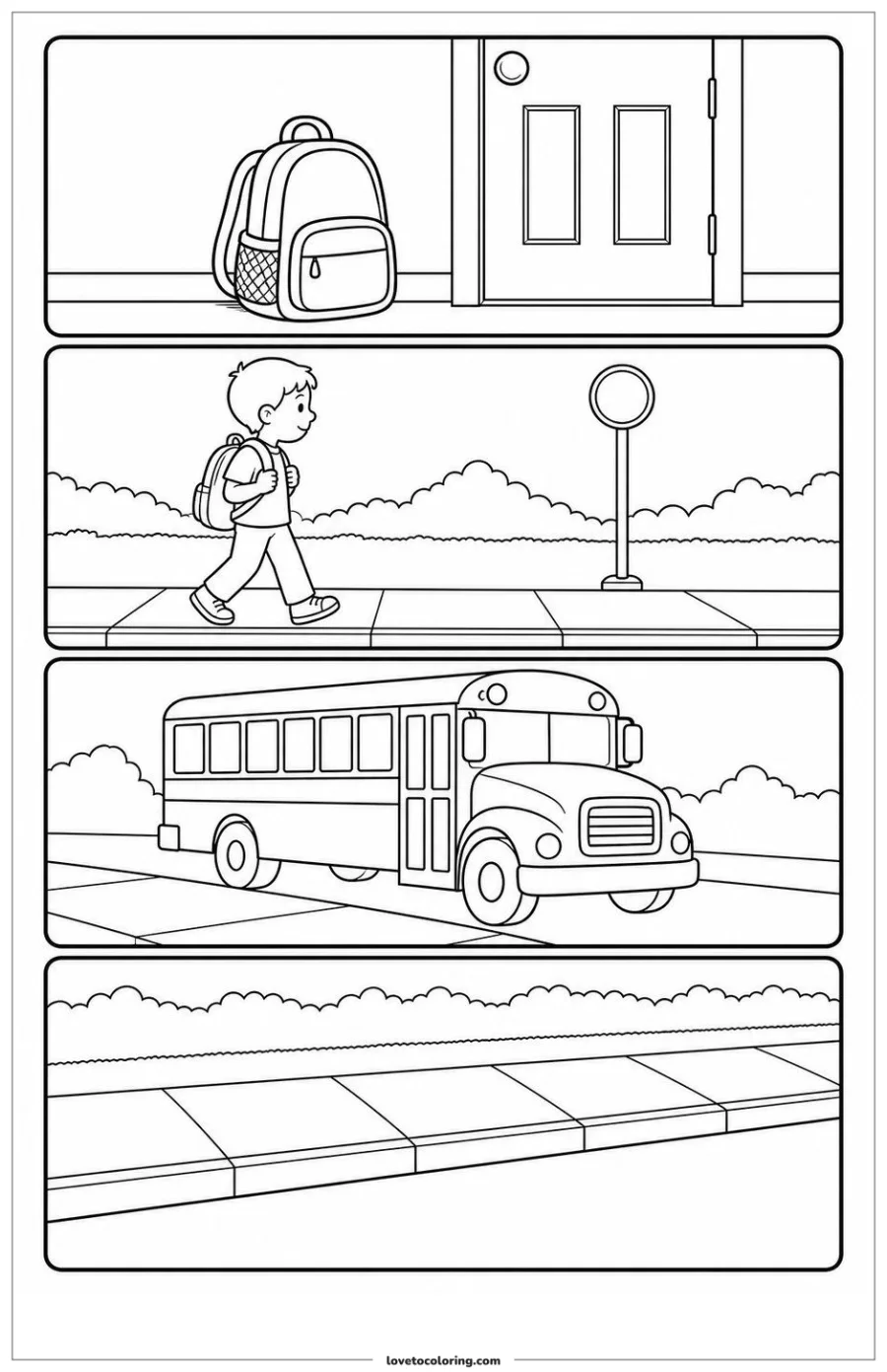 Dibujo para colorear de school bus routine as a calm departure routine