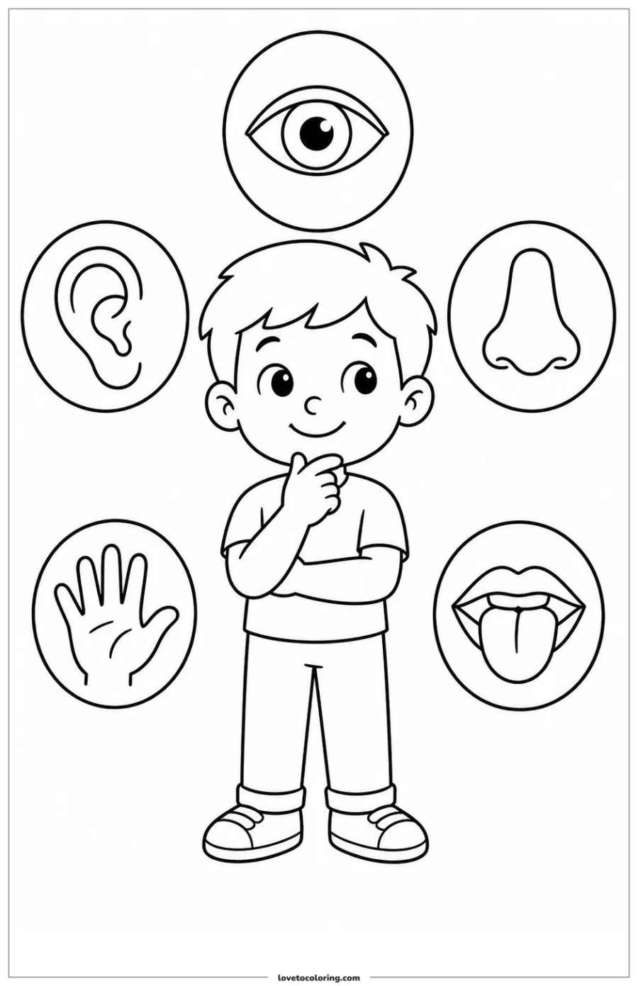 Dibujo para colorear de five senses
