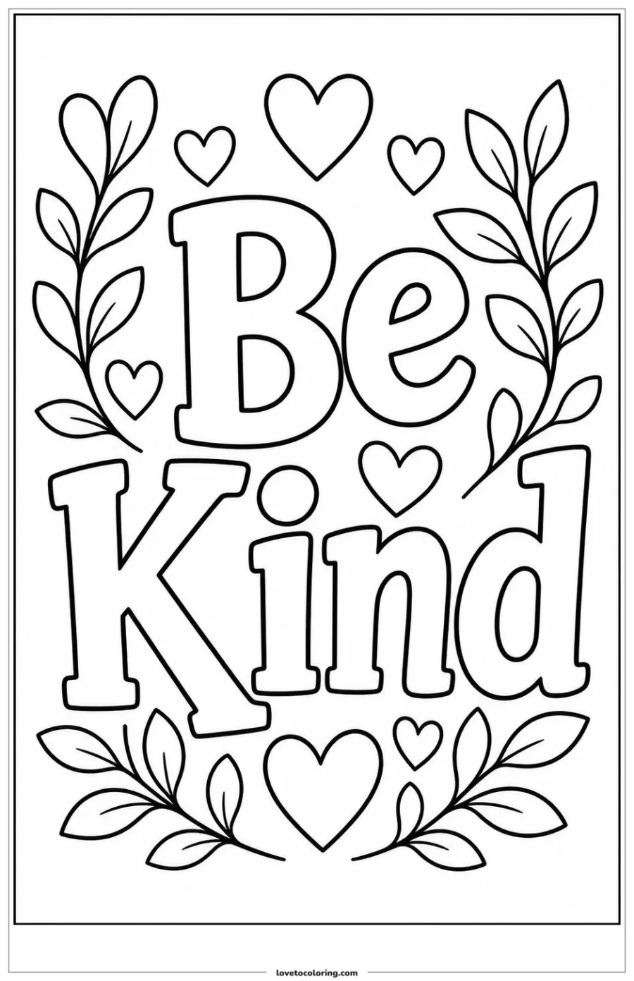 Dibujo para colorear de be kind word