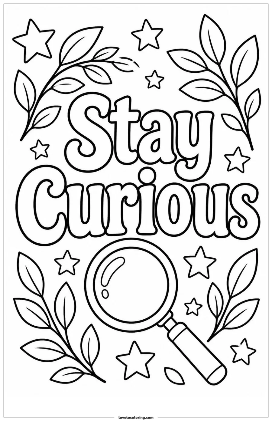 Dibujo para colorear de stay curious word
