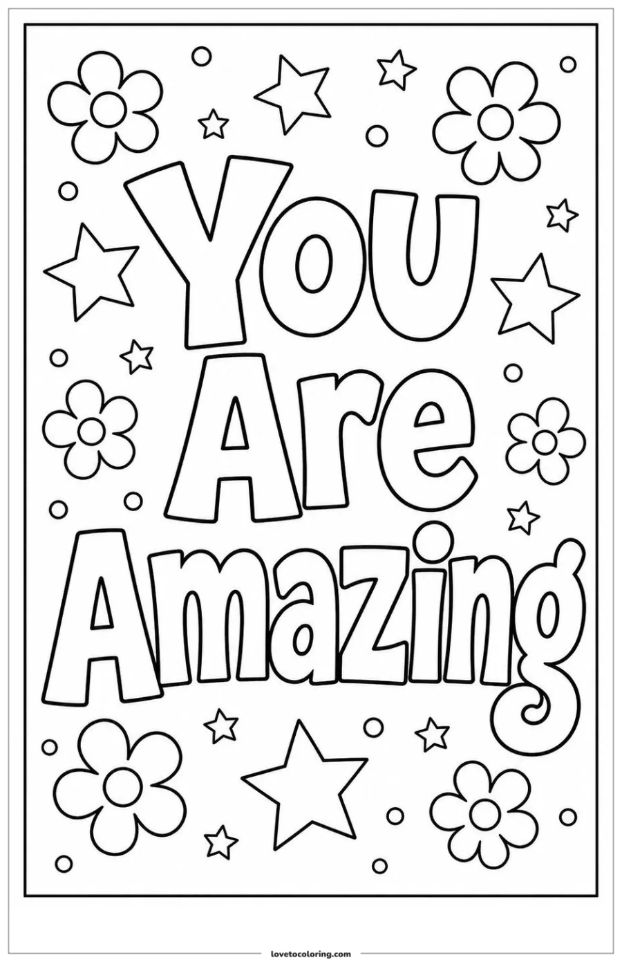 Dibujo para colorear de you are amazing word