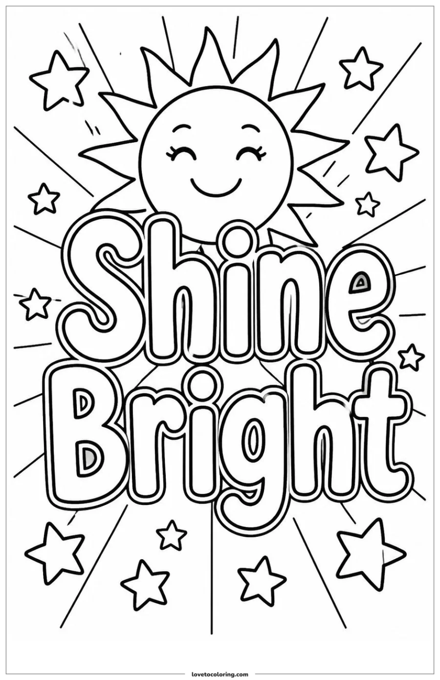 Dibujo para colorear de shine bright word