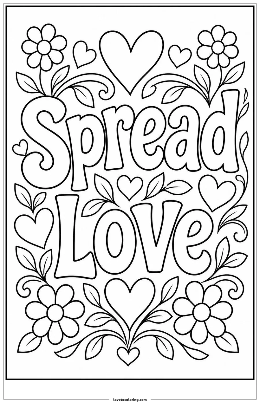 Dibujo para colorear de spread love word