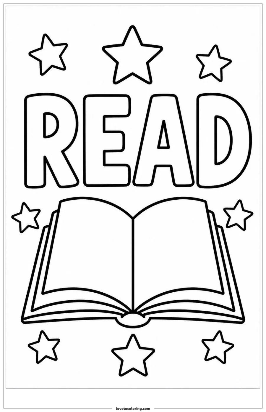 Dibujo para colorear de read word