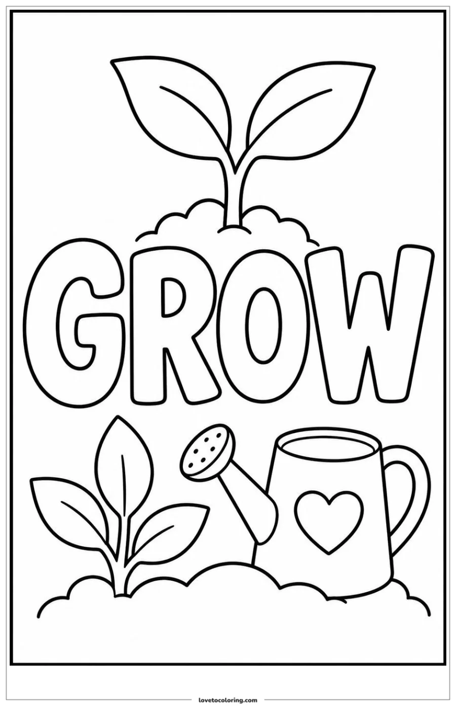 Dibujo para colorear de grow word