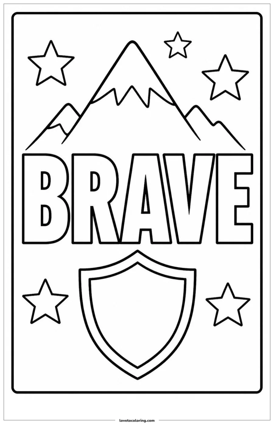 Dibujo para colorear de brave word