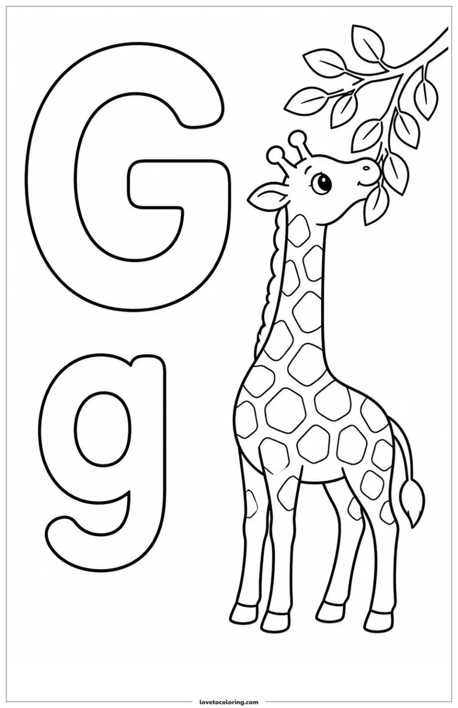 Dibujo para colorear de letter g: giraffe
