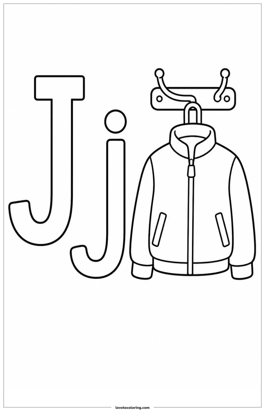 Dibujo para colorear de letter j: jacket