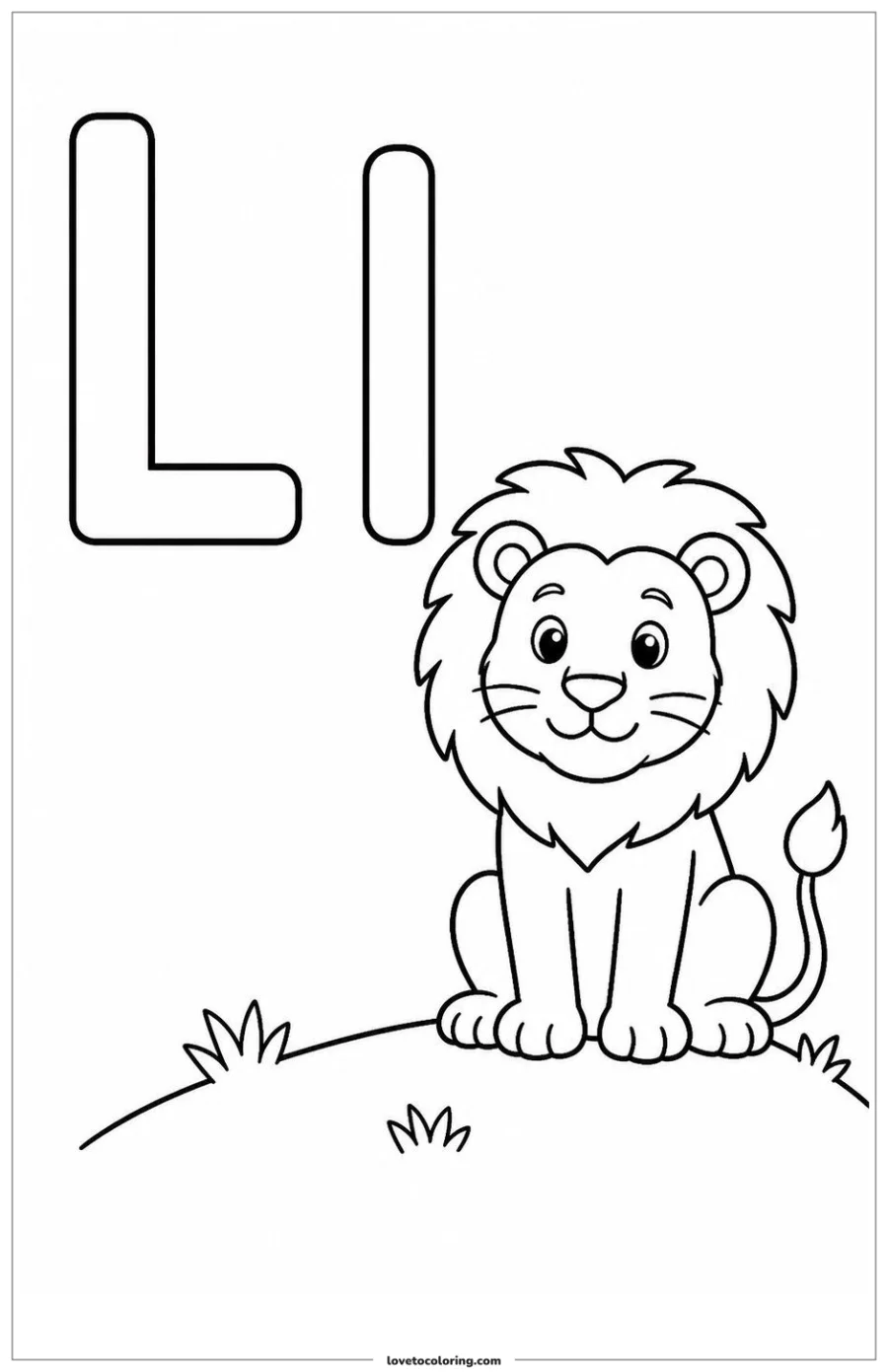 Dibujo para colorear de letter l: lion