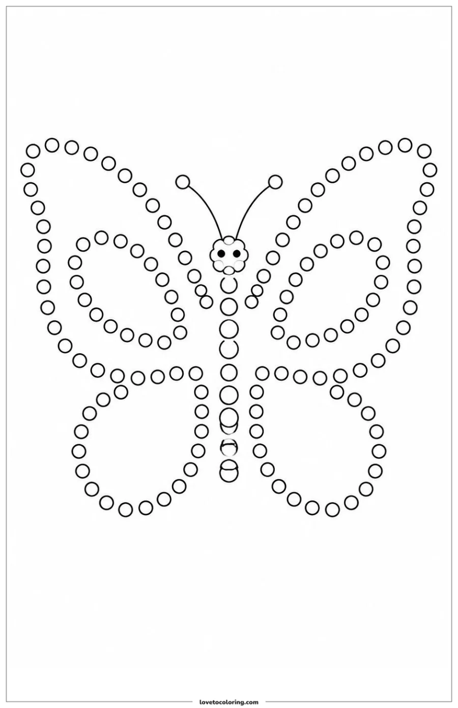 Dibujo para colorear de butterfly dot painting