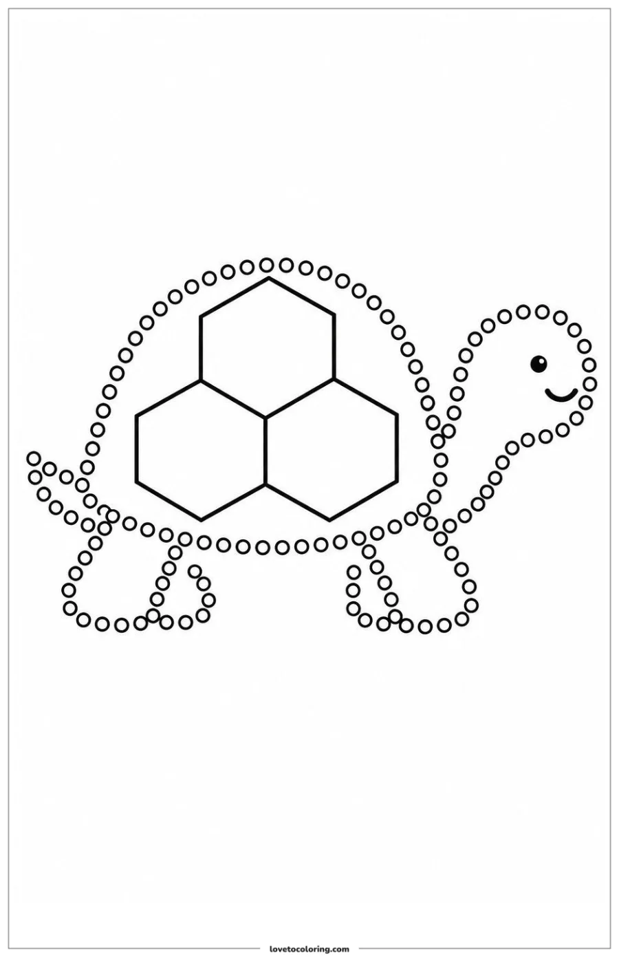 Dibujo para colorear de turtle dot painting