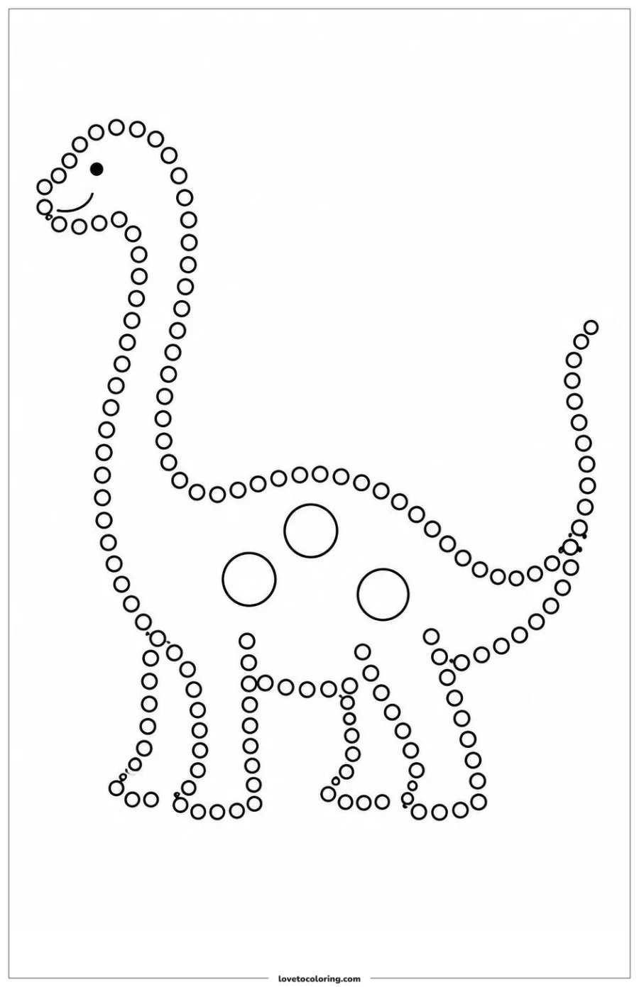 Dibujo para colorear de dinosaur q-tip painting