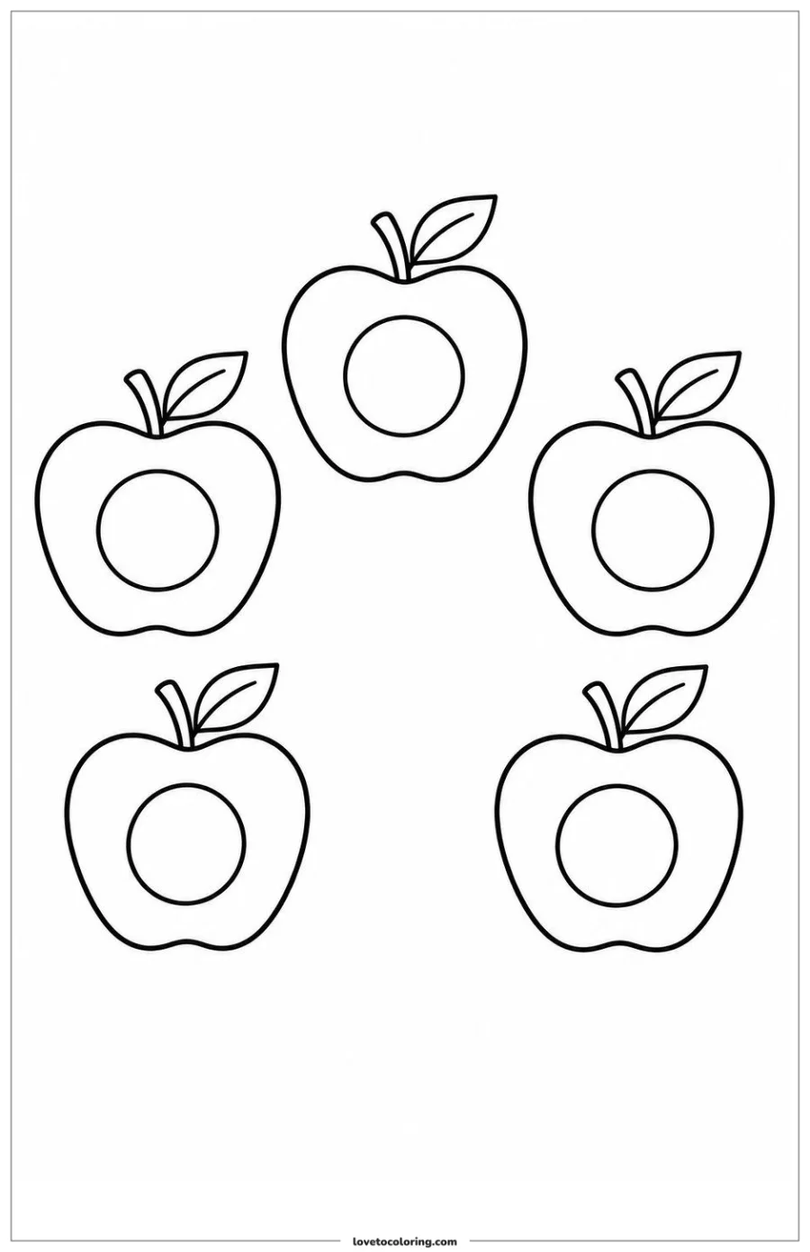 Dibujo para colorear de five apples dot activity