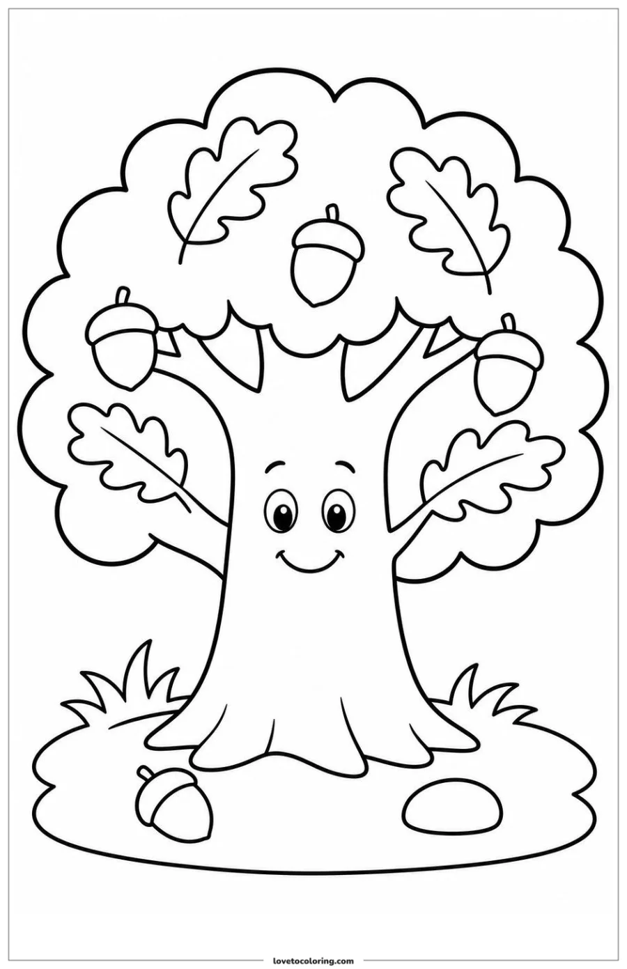 Dibujo para colorear de oak tree