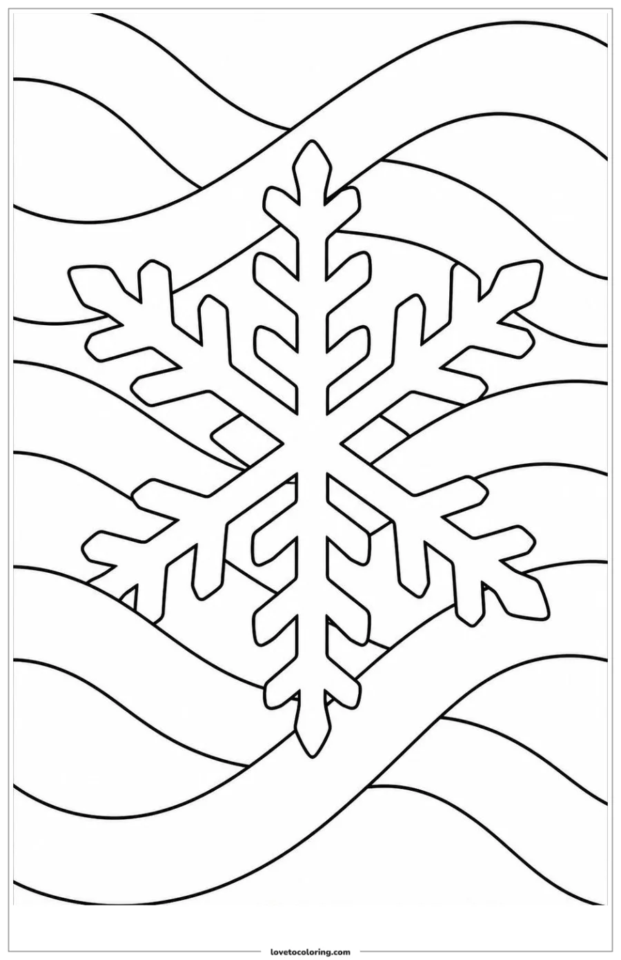 Dibujo para colorear de snowflake woven through broad flowing bands