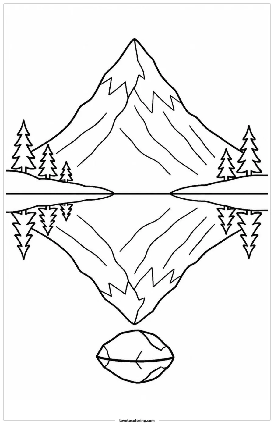 Dibujo para colorear de mountain landscape