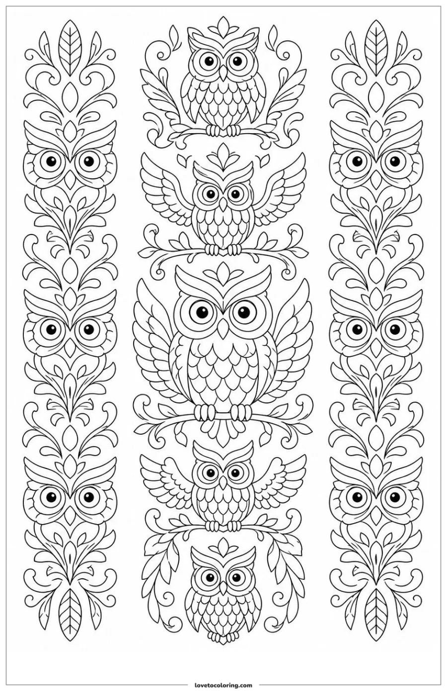 Dibujo para colorear de owl pattern