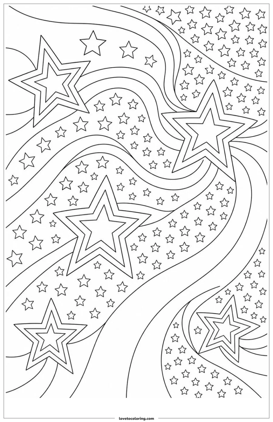 Dibujo para colorear de star band pattern