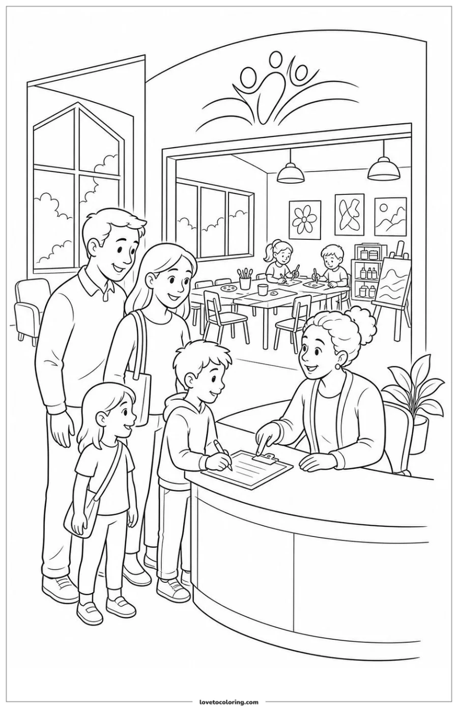 Dibujo para colorear de community center activity