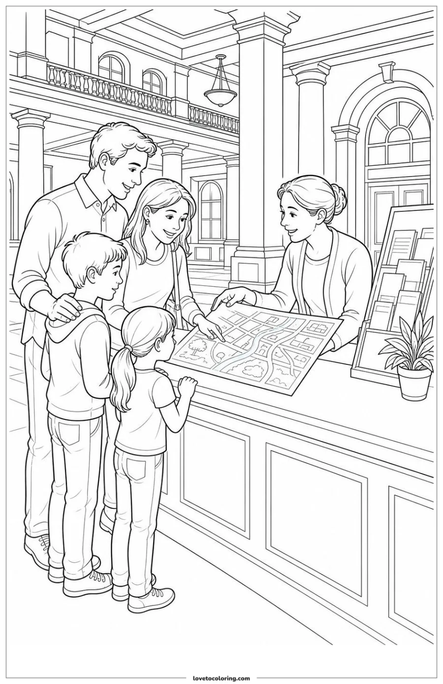 Dibujo para colorear de town hall services