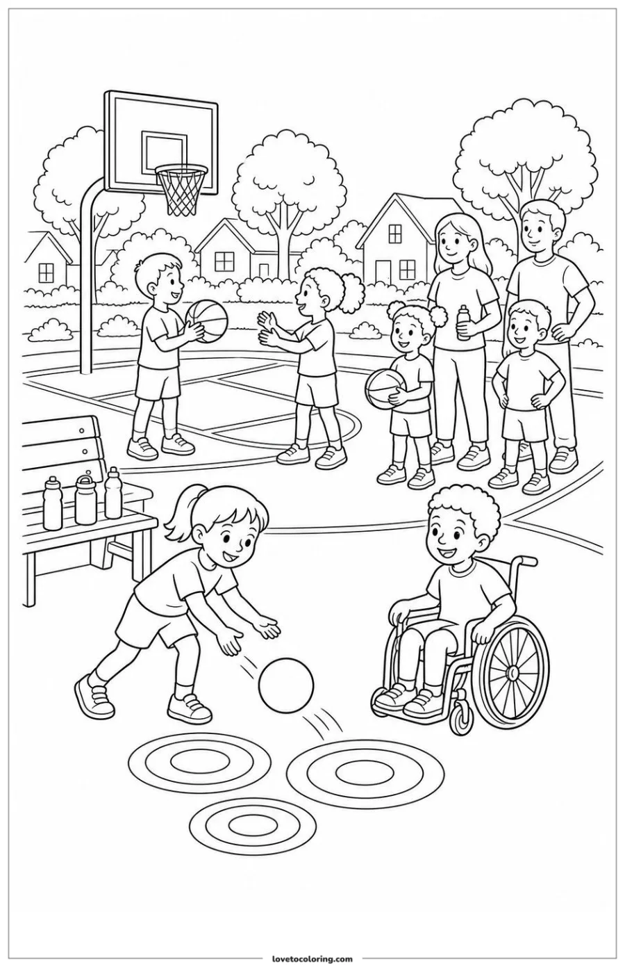 Dibujo para colorear de community sports court