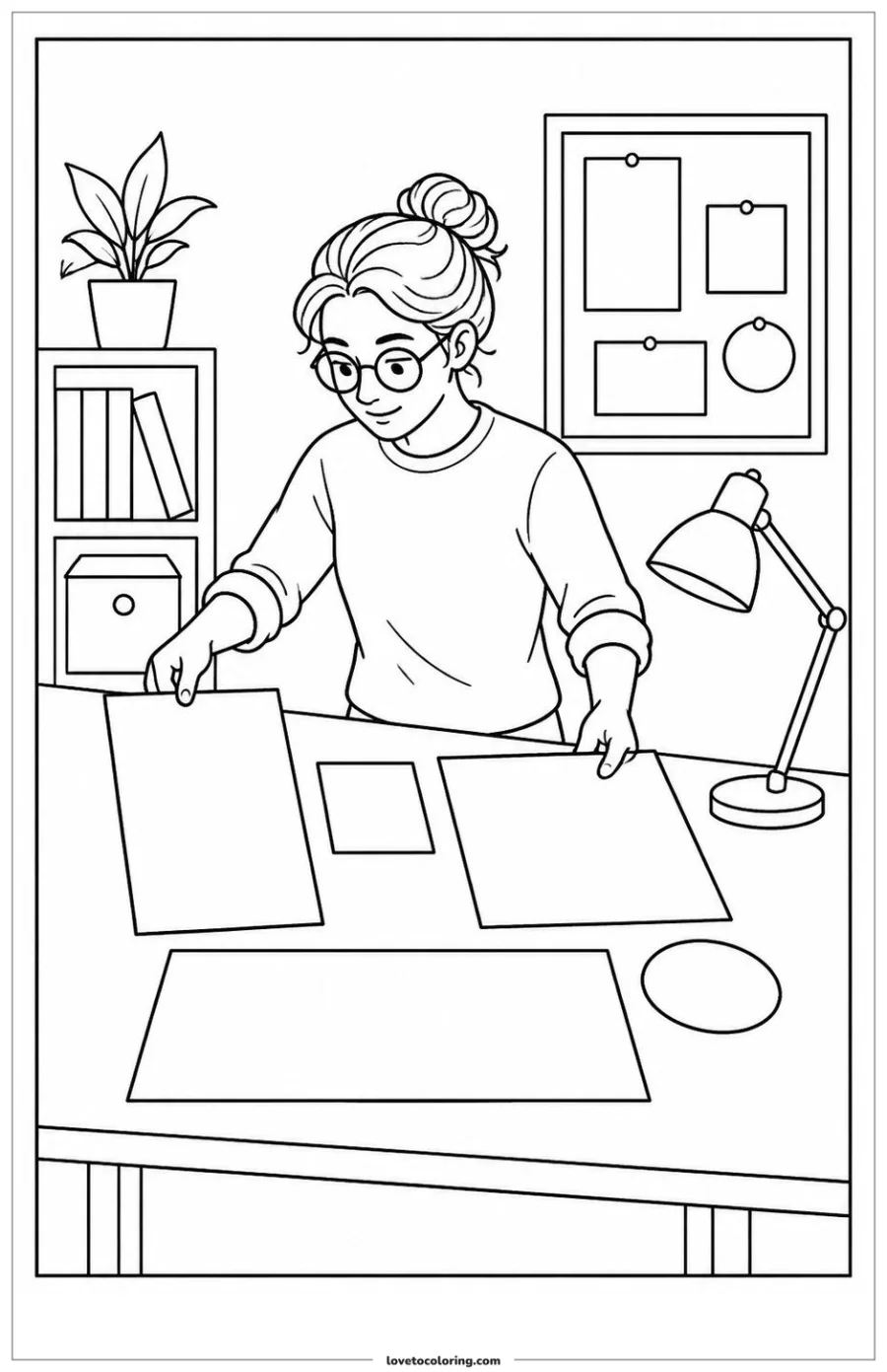 Dibujo para colorear de arranging shapes for a design