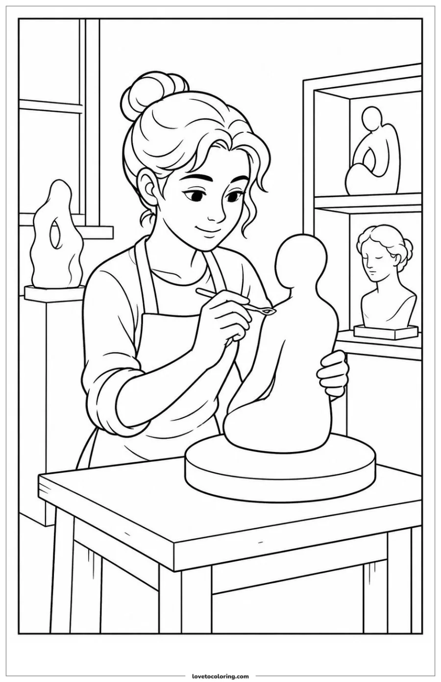 Dibujo para colorear de refining a clay figure
