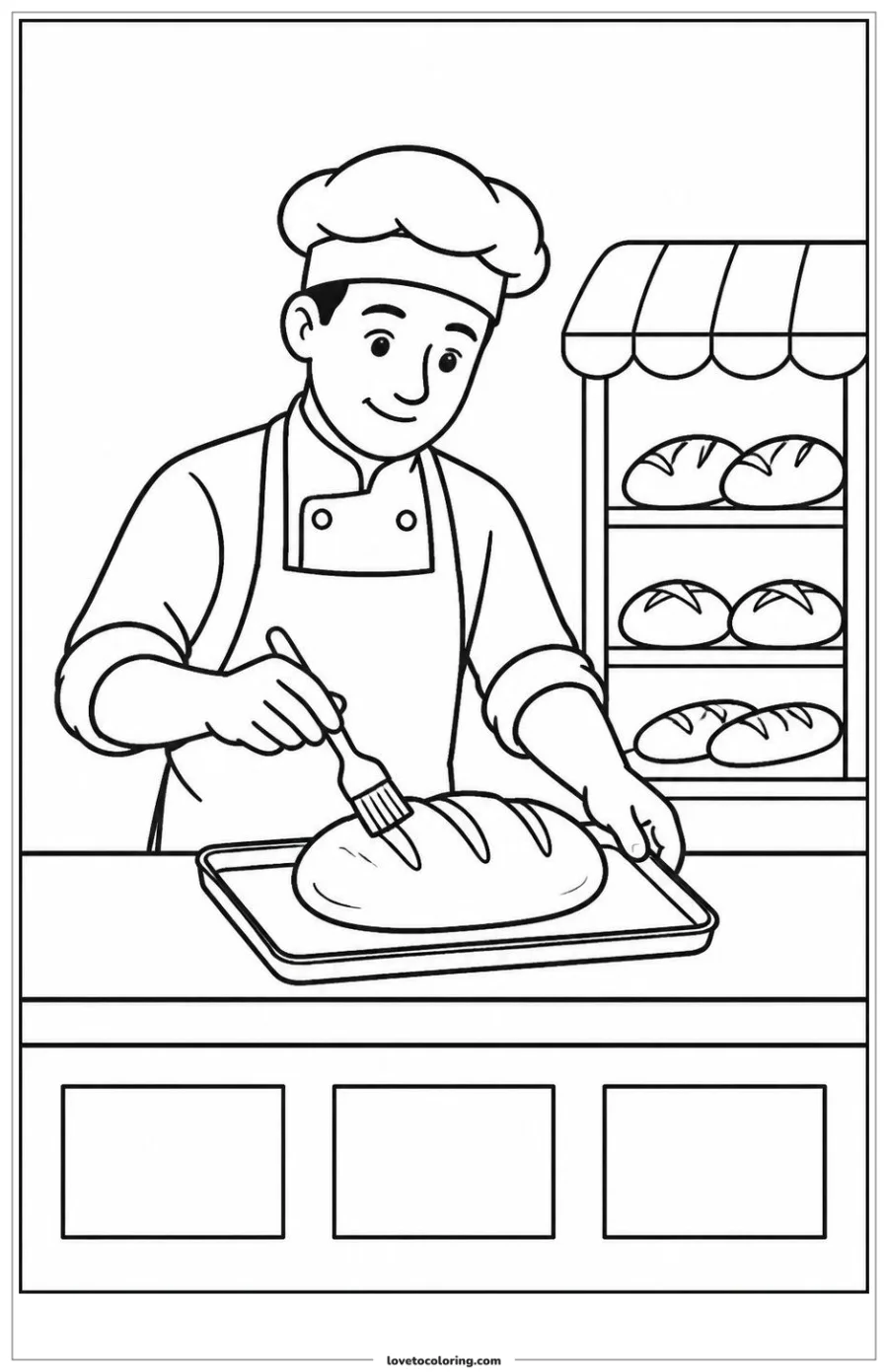 Dibujo para colorear de applying glaze with a brush