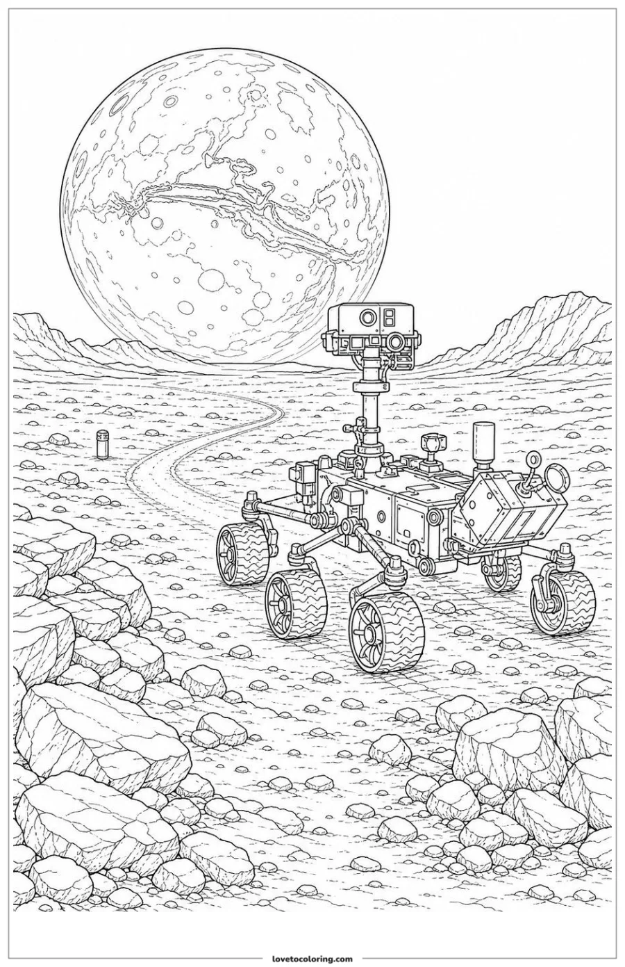 Dibujo para colorear de mars rover