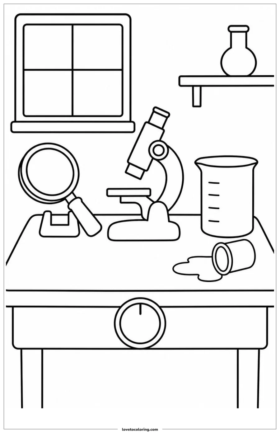 Dibujo para colorear de science laboratory