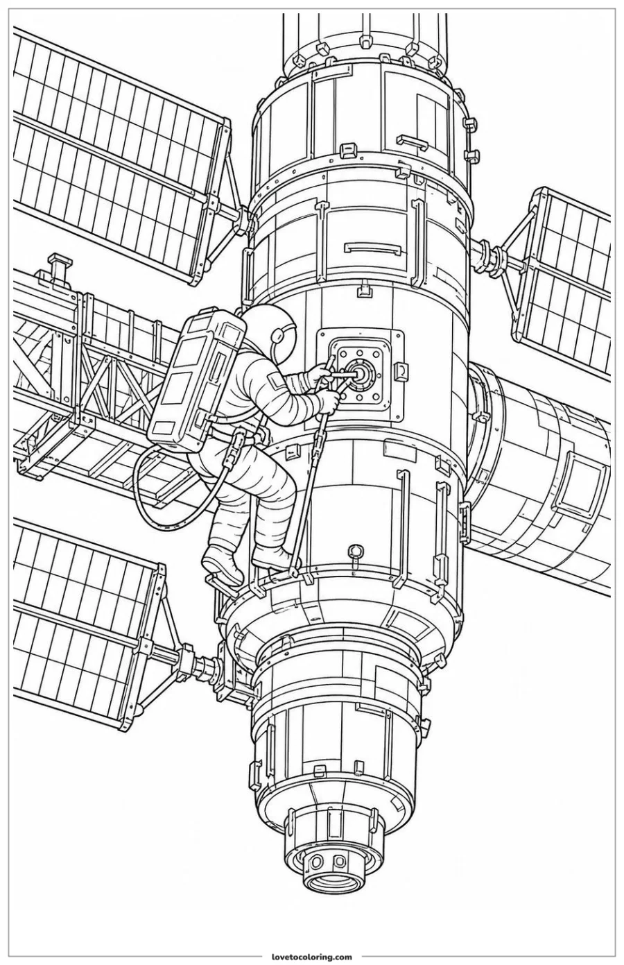 Dibujo para colorear de space station