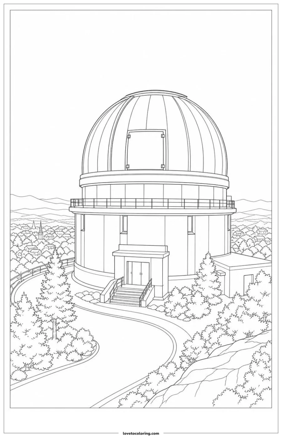 Dibujo para colorear de observatory with a closed maintenance panel